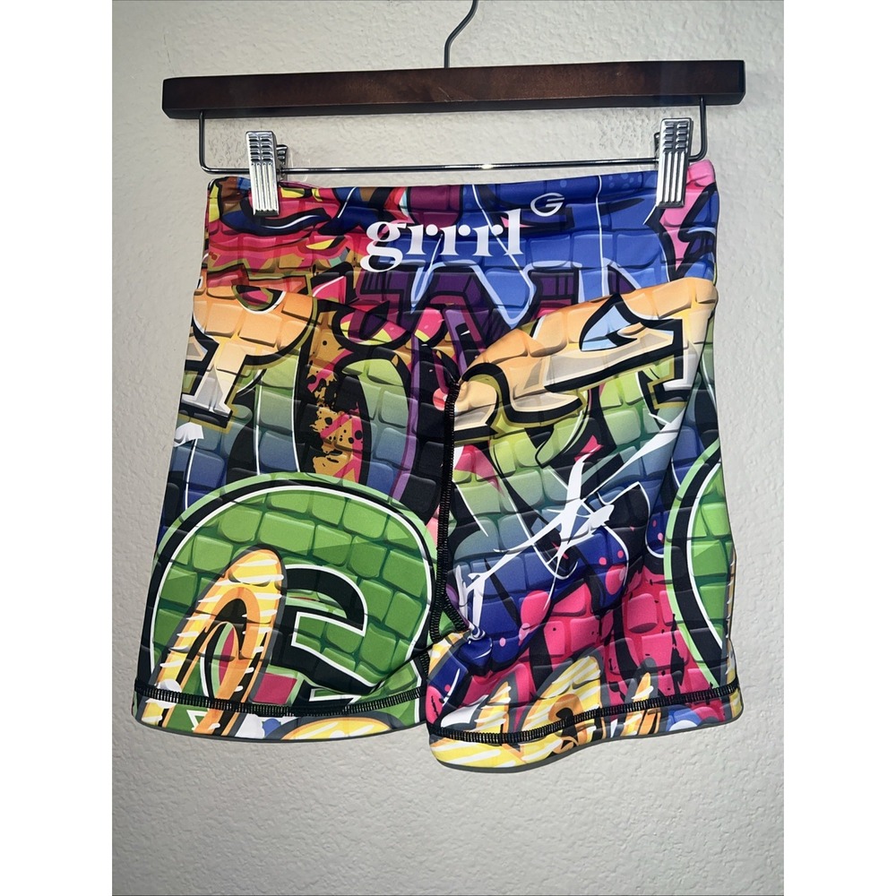 Grrrl Gwen Stefani Bike Shorts GRAFFITI Style Multicolor EXTRA SMALL